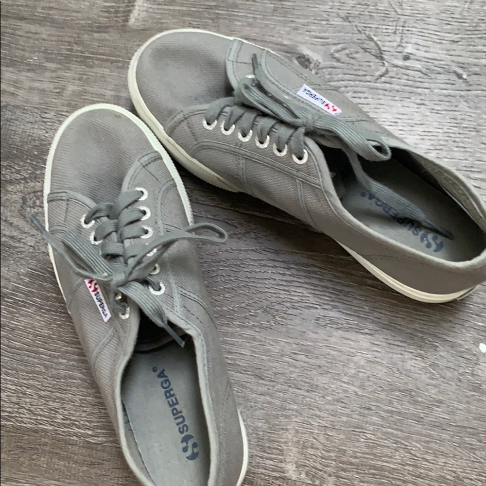 Grey Superga Platform Sneakers
